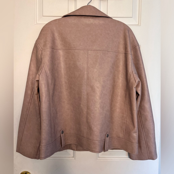 SOLD Avec Les Filles X Anthropologie Oversized Faux Leather Moto Jacket Large - Picture 9 of 15